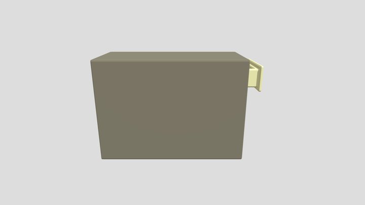 Beige 3 - Drawer Filing Cabinet 3D Model