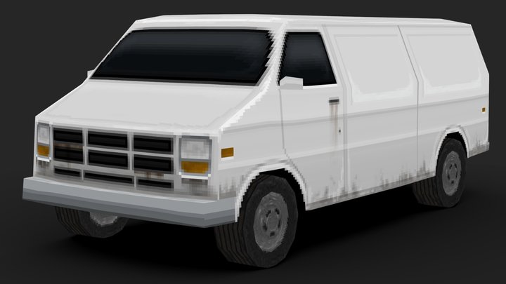 White Van - PS1 Car 3D Model