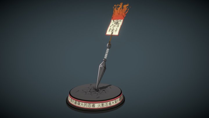 Naruto's Kunai - Anime hand painted style 3D Model