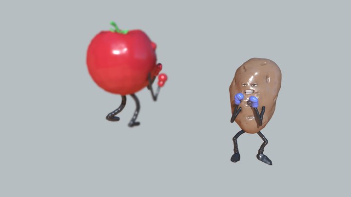 Tomato vs Potato 3D Model