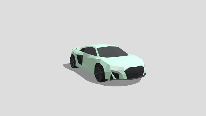 Audi R8 Low Poly - Rigged 3D Model