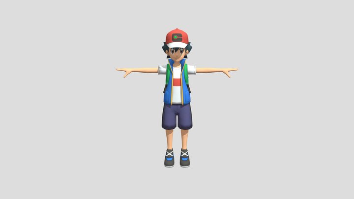 Mobile - Pokemon Masters EX - Ash Ketchum 3D Model
