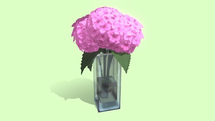 Pink Hydrangea Bouquet 3D Model