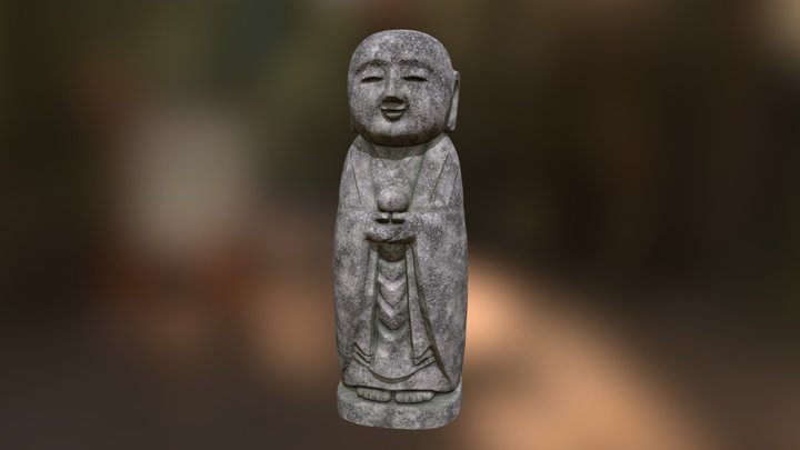 Ojizo-Sama, Ksitigarbha, 地藏菩薩, お地蔵さん statue 3D Model