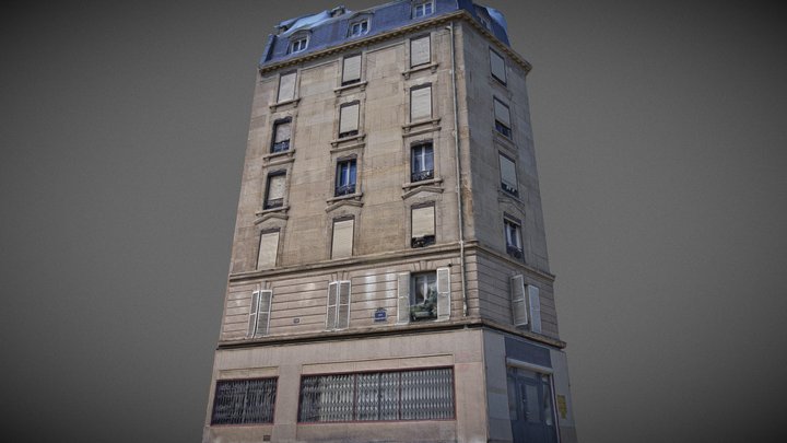Paris building facade 02 3D Model