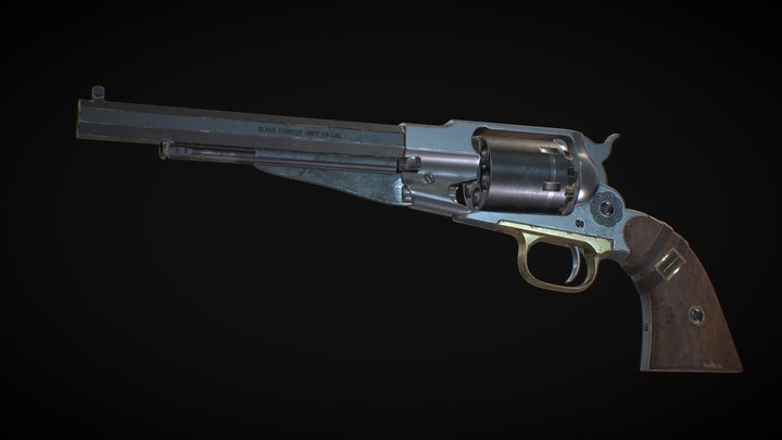 Remington Model 1858 revolver 3D Model