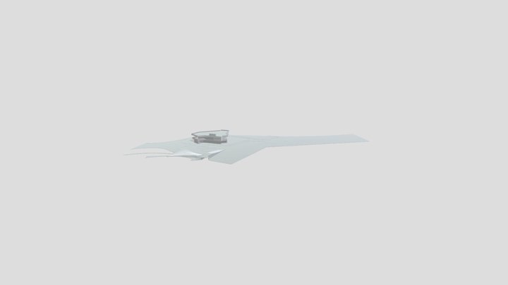 ресторан с плоской крыгей 3D Model