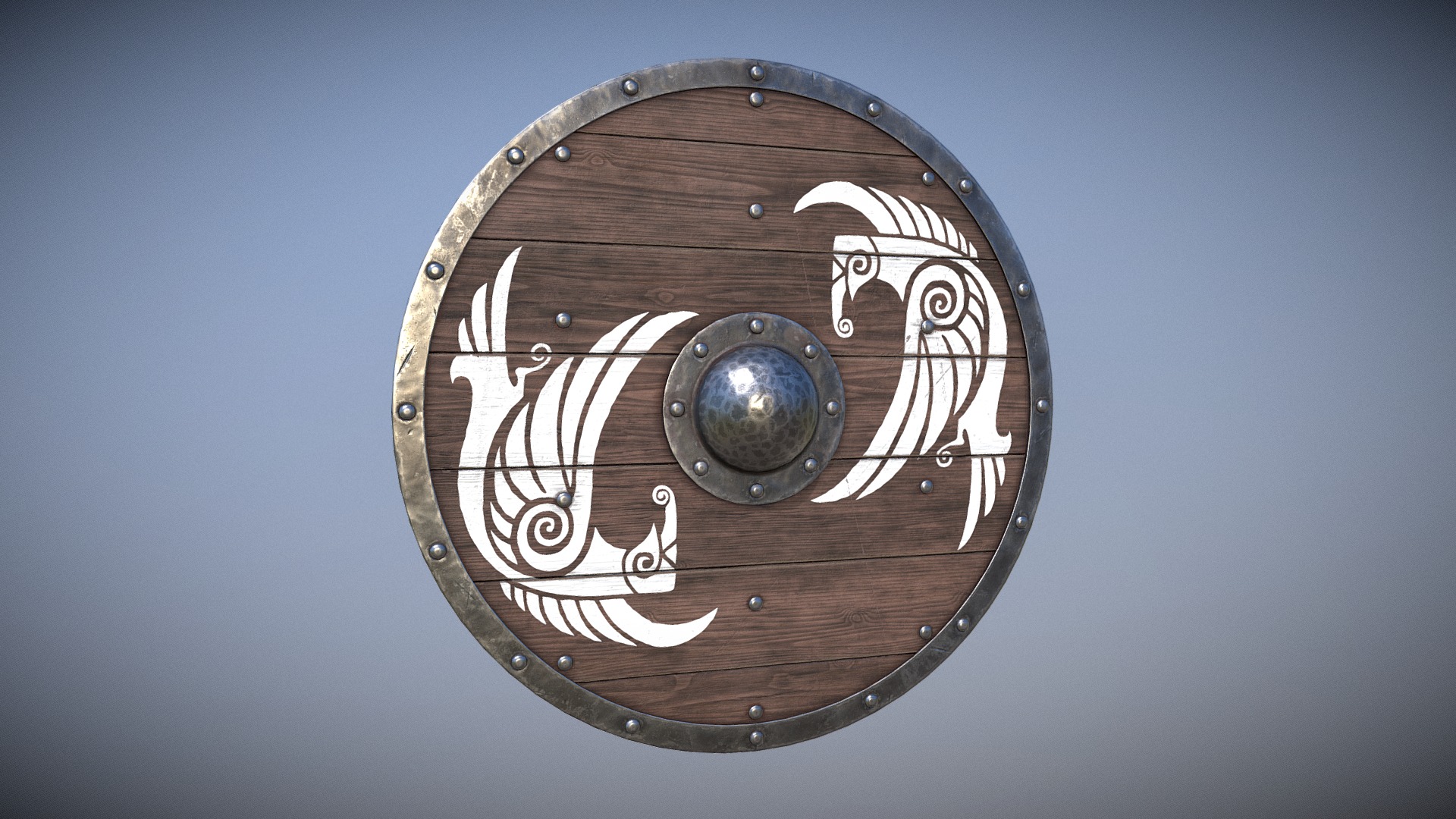 3D model Viking Shield 27 - This is a 3D model of the Viking Shield 27. The 3D model is about a circular object with a dial.