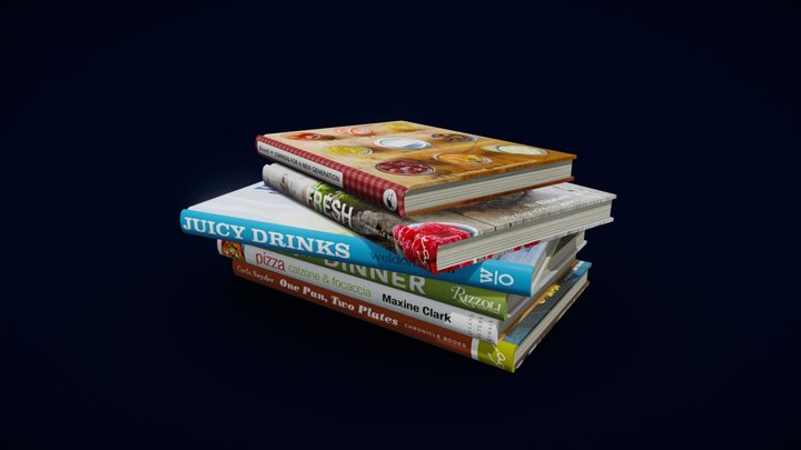 Cookbooks low polygonal - collection N1 3D Model