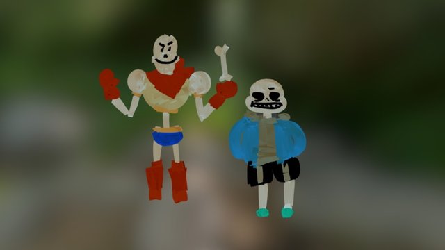 sans and papyrus 3D Model