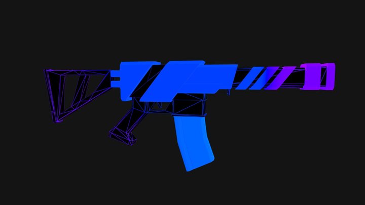 Rifle Neon Style 3D Model