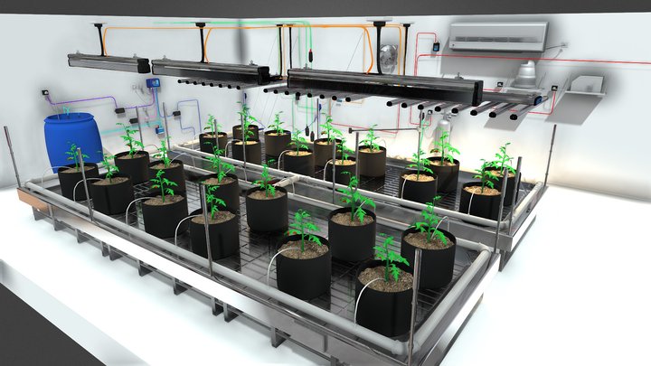 Trolmaster main system - Standard grow room 3D Model