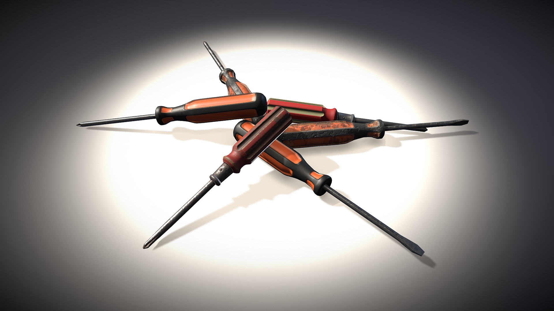 3D model Screwdrivers Pack - This is a 3D model of the Screwdrivers Pack. The 3D model is about a drone with a long blade.