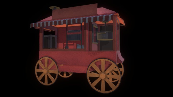 popcorn cart 3D Model