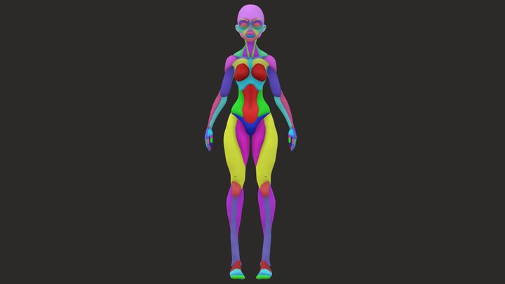 Stylized Female Base Model (Free to Use) 3D Model