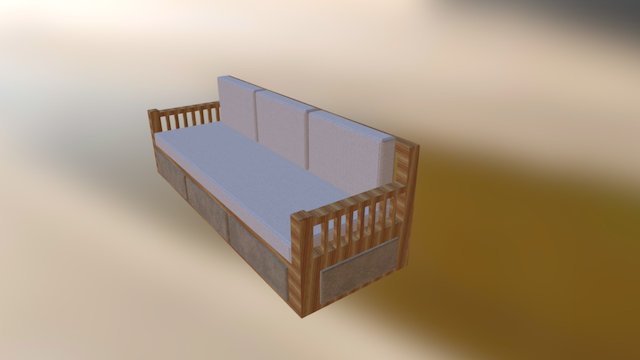 Sofa Three Seater 3D Model