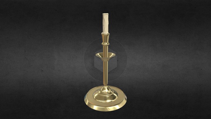 Candle Holder and Candle 3D Model