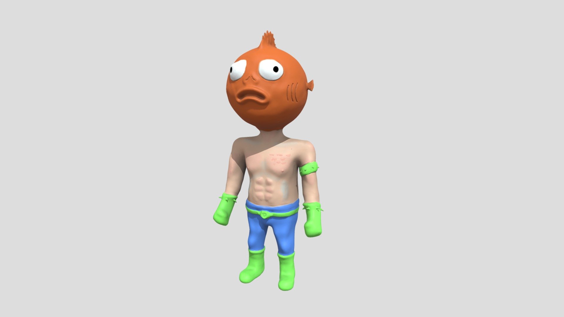 Aquaman Themed first ZBrush model - FishHead Guy