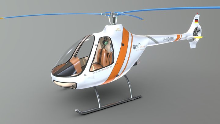Guimbal Cabri G-2(D-HDMB) German Helicopter 3D Model