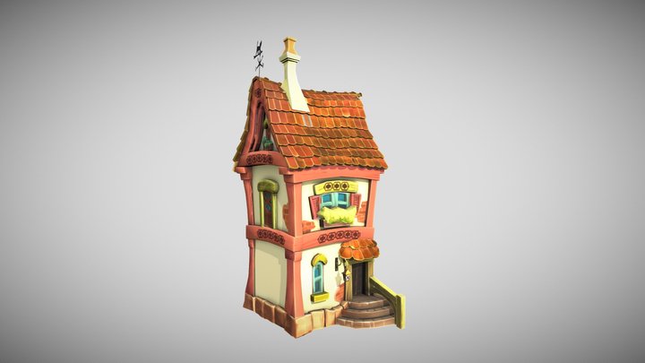 Cartoon House 3D Model