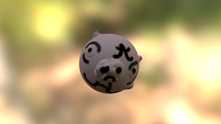 A angry pig 3D Model