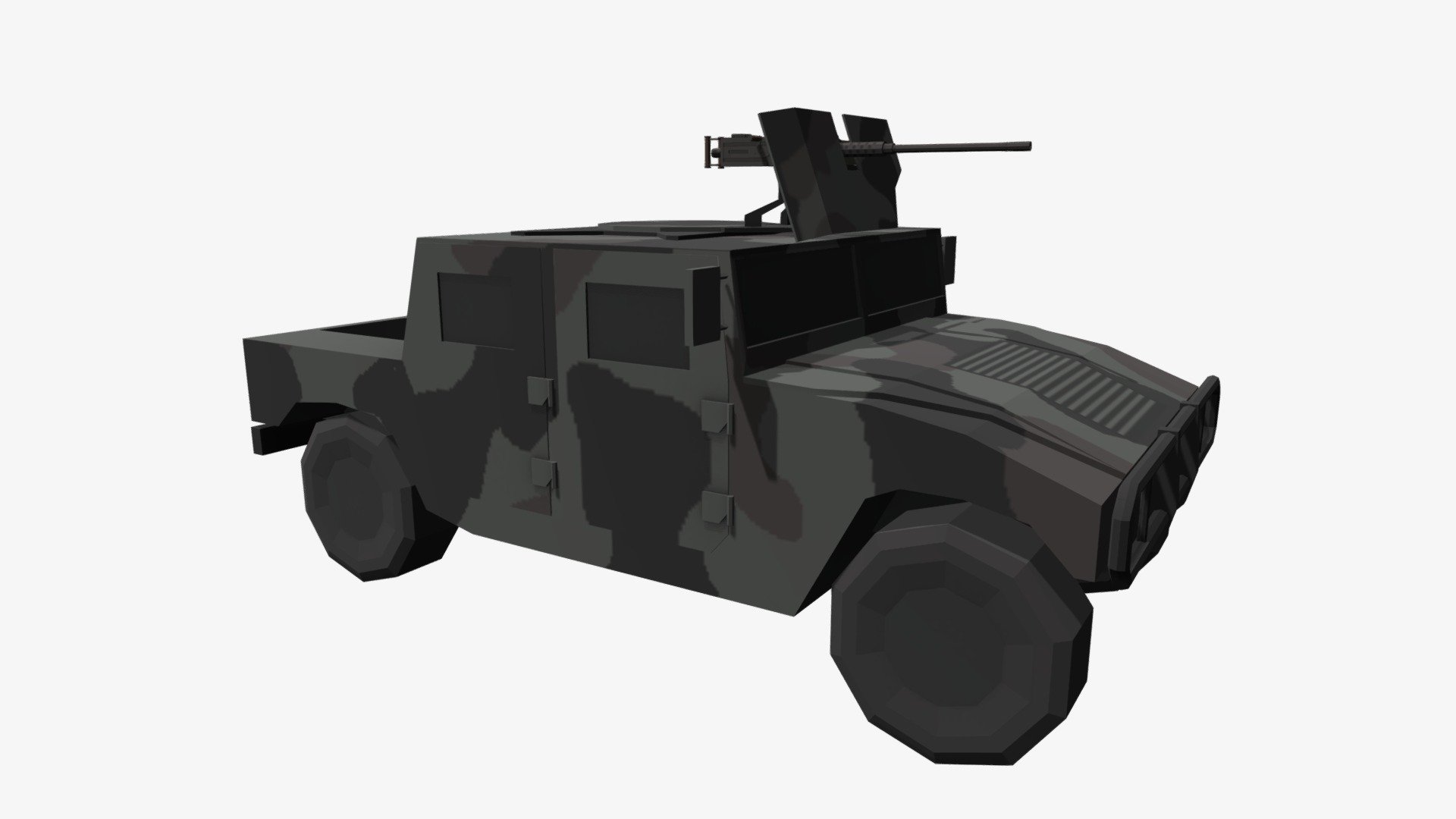 Low Poly HMMWV M2HB