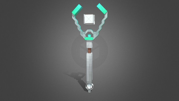 Magicast wand v2 001 tinted low poly 3D Model