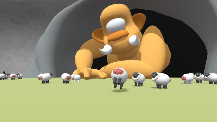 Polyphemus and His Sheep 3D Model