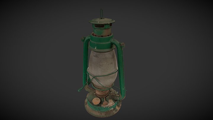 Old oil lamp 3D Model