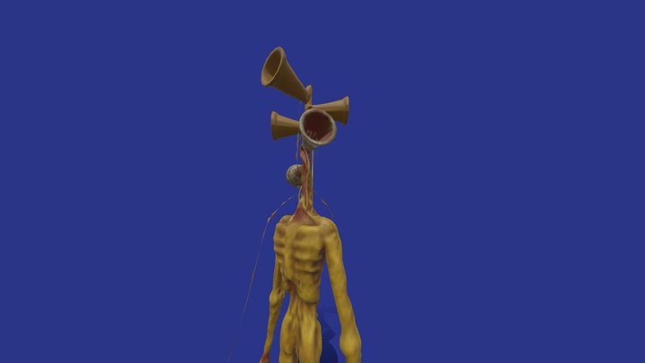 Horror Skunx Gold Siren Head Retextured 3D Model