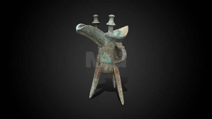 Jue wine vessel, 12th–11th century BCE – Kostenloses 3D-Modell STL