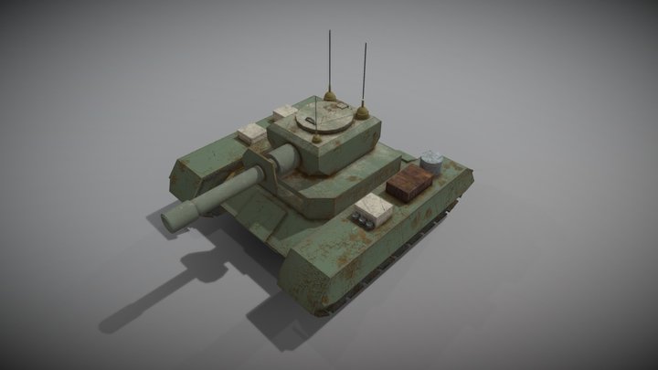 Battle Tank Game Ready Asset 01 3D Model