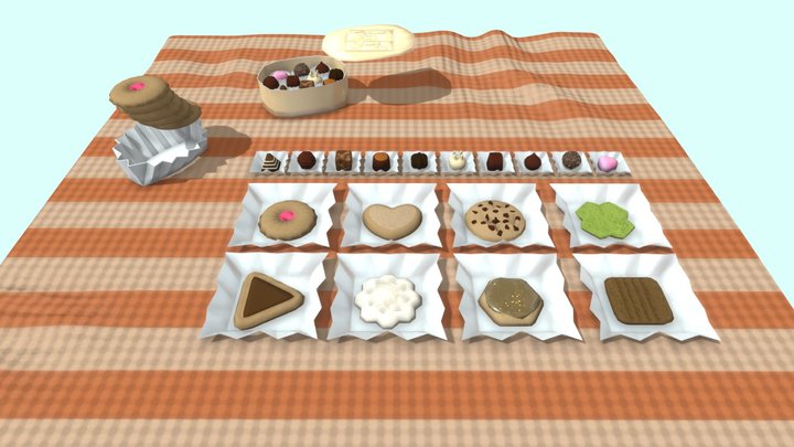 Cookies And Chocolates 3D Model