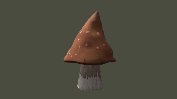 Handpainted mushroom 3D Model