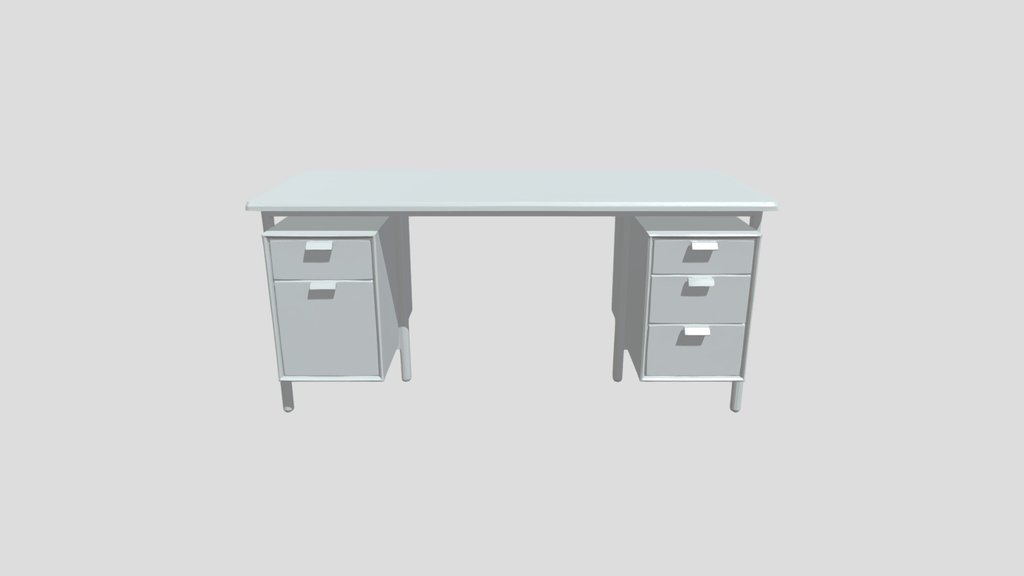Wooden double-pedestal office desk