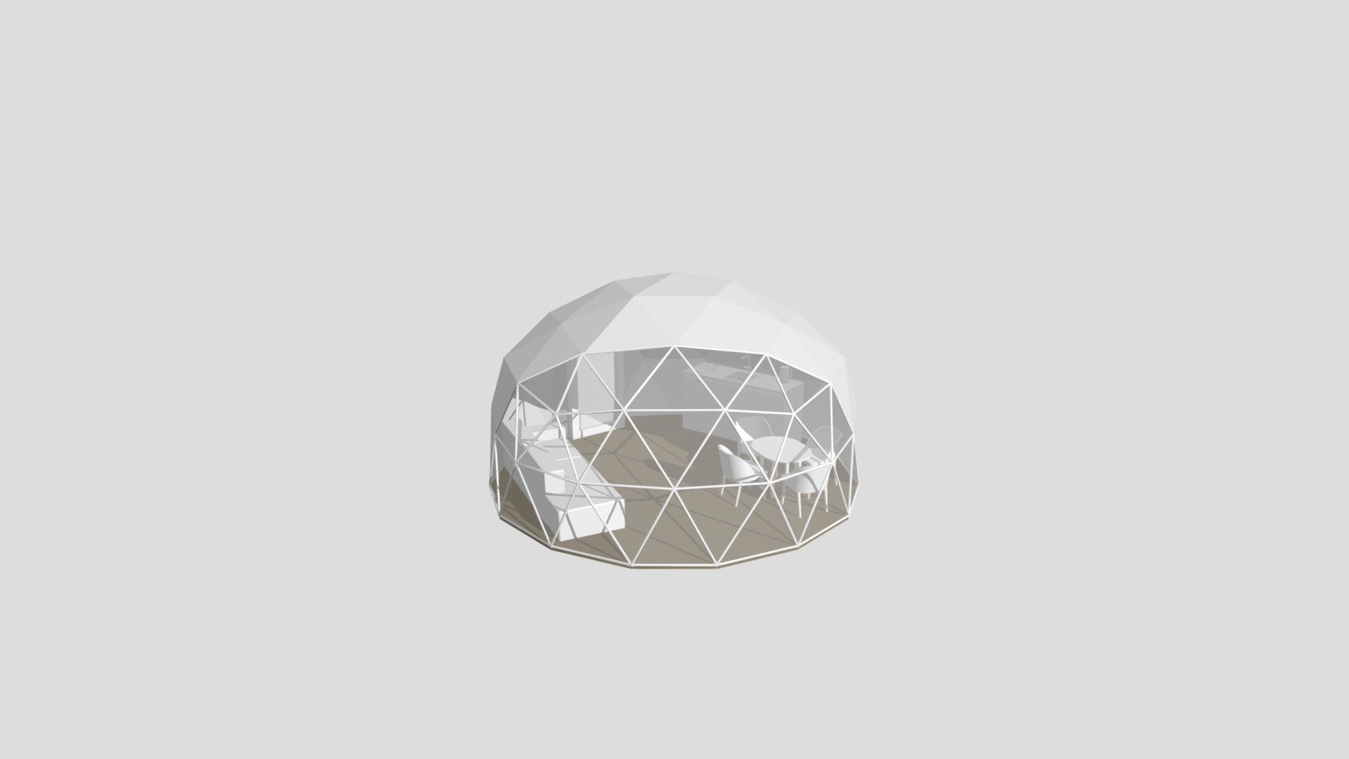 Geodome 5. FURNITURE LAYOUT — Sketchfab embed 3D viewer