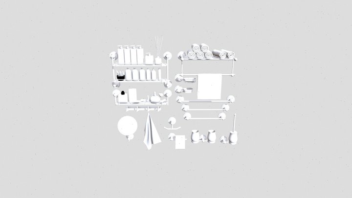 Bathroom Accessories; Accesorios de Baño - VRAY5 3D Model