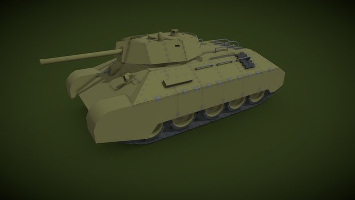 Tank T-34/76C F-34 with side skirts ( 1942 ) 3D Model