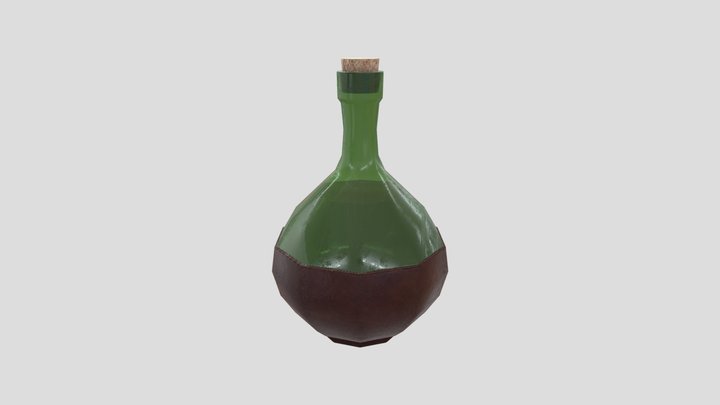 Medieval Wine Bottle 3D Model