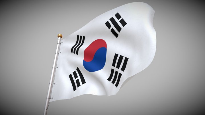 Flag of South Korea 3D Model