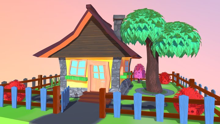 Game Assets Small House 3D Model