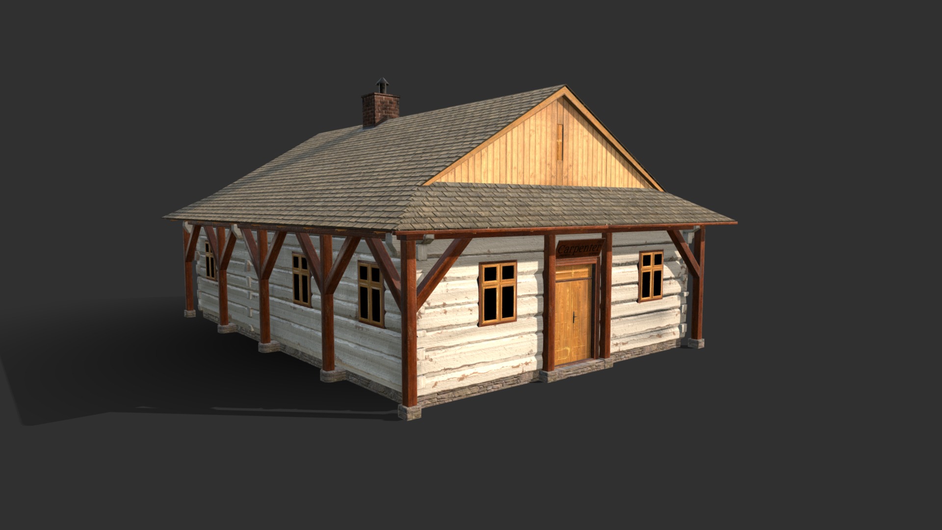 3D model Carpenter House – Slav Architecture - This is a 3D model of the Carpenter House - Slav Architecture. The 3D model is about a small wooden house.