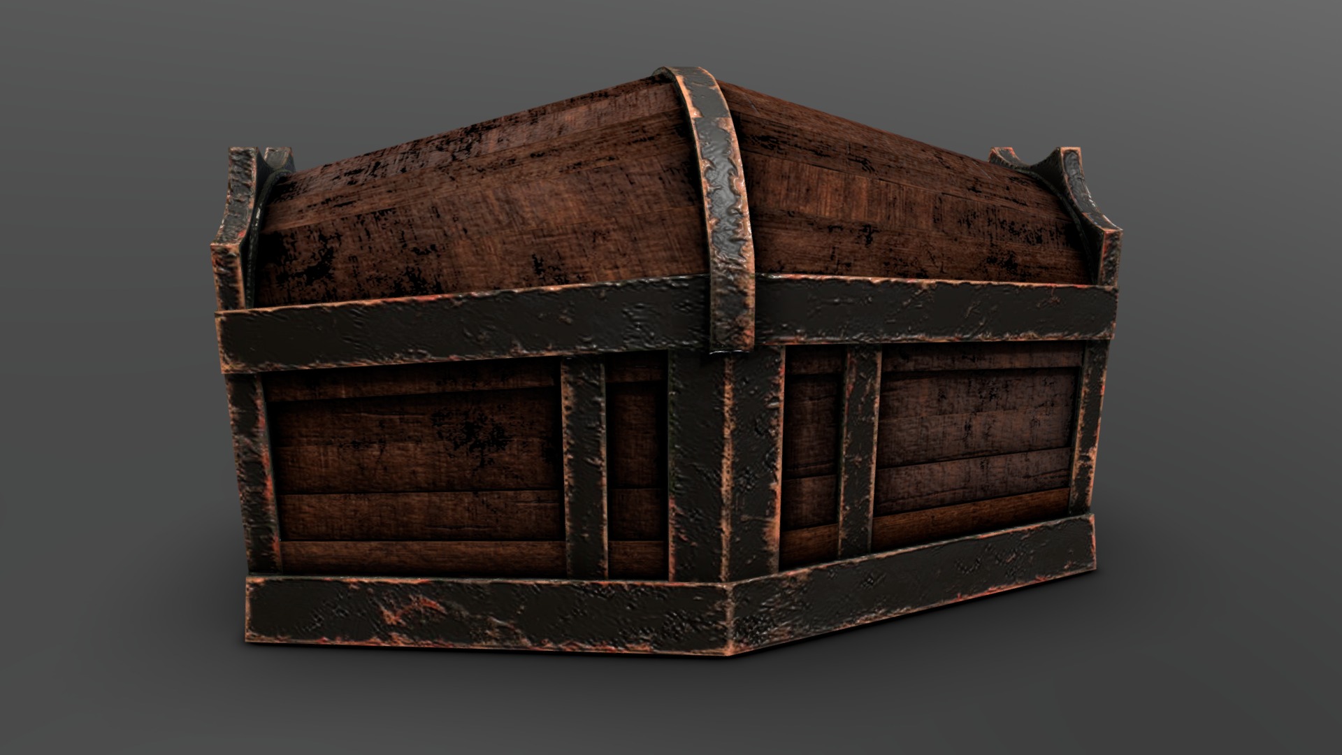 3D model Treasure Chest - This is a 3D model of the Treasure Chest. The 3D model is about a wooden box with a handle.