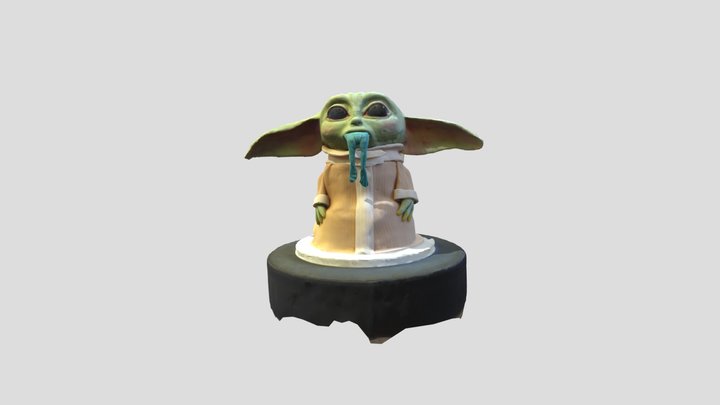 Baby Yoda Birthday Cake 3D Model