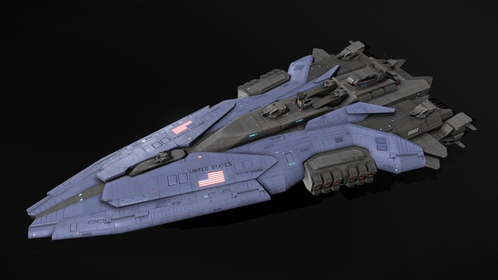 USSN Farragut Class Destroyer 3D Model