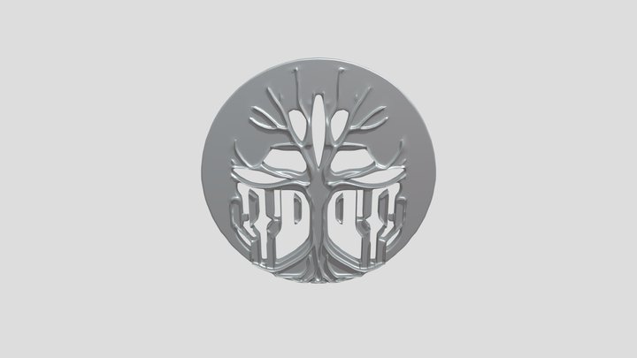 Circular tree and circuit design 3D Model