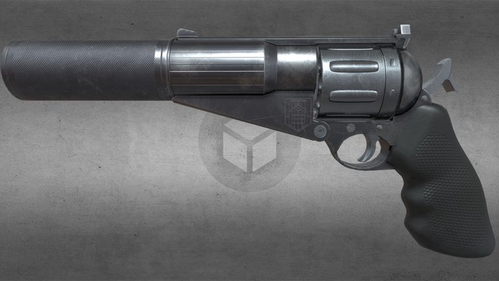 Silenced revolver 3D Model