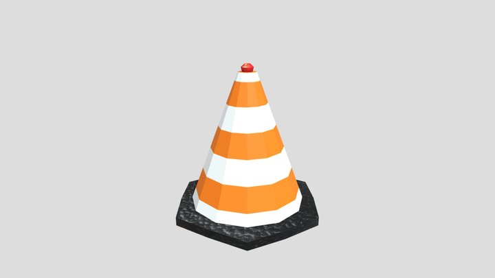 Textured Traffic Cone 3D Model