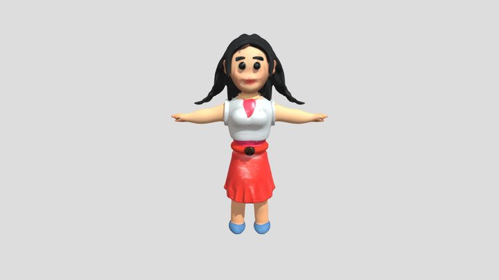 Clay figure of a woman 3D Model