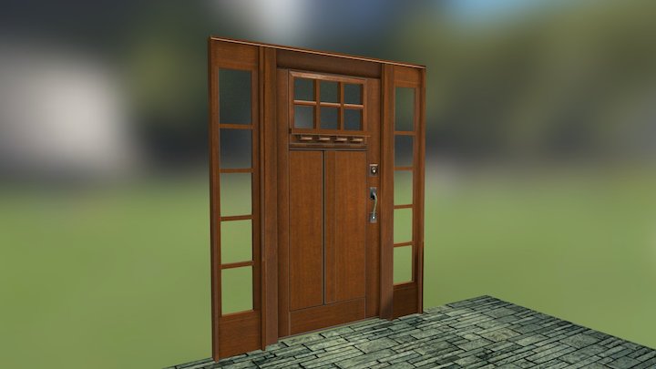 Entry-Door with-sidelights 3D Model